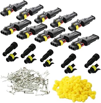 Kit De 15 Connecteurs De Fil De Voiture Cosse Electrique Etanche Pour Voiture Moto Scooter Camion Kit De Prise Marine 1 Broche 5 Kit 2 Broches 5 Kit 3 Broches 5 Kit Amazon Fr High Tech