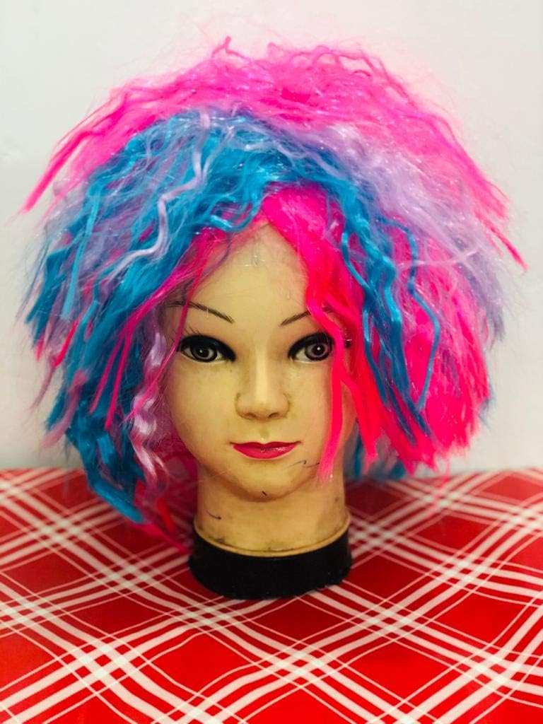 Pop The Party Wig Multi-Color Wan With Face Short Hair Msn Multicolor Short Hair Bobobo