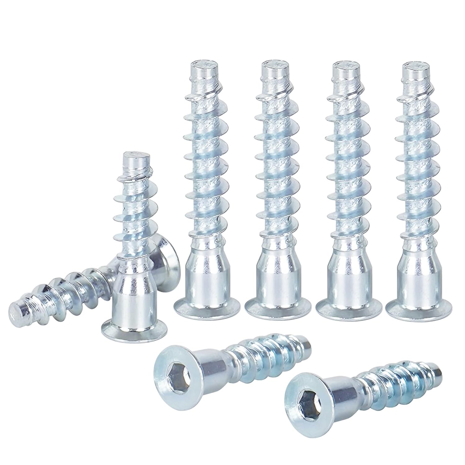 Qrity 20 PCS M5x40mm Hex Socket Wood Screws, Countersunk Head, Furniture Confirmat Screws, Fixing Bolts for Furniture Industry