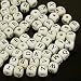 Rockin Beads Brand, 280 Black on Off White Wood Alphabet /Letter "A-z" Cube Spacer Beads 10x10mm Sold Per Pack of 280