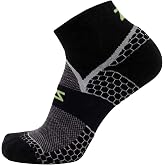 Zensah Grit 2.0 Compression Running Socks for Men and Women | Lightweight Merino Wool Performance Ankle / Quarter Socks for Trail Running, Hiking, Walking with Targeted Arch Support