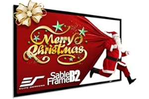 Elitescreens Sable Frame B2 120-INCH Projector Screen Diagonal 16:9 Diag Active 3D 4K 8K Ultra HD Ready Fixed Frame Home Thea