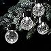 4 Pack Hanging Solar Lights Christmas Yard Decoration, White LED Solar Crackle Globe Hanging Lights Waterproof Outdoor Solar Lanterns with Handle for Garden, Yard, Patio, Lawn(White)