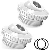 Qryuvfek 2-Pack 3/4" Pool Return Jet Nozzles, Compatible 1-1/2" MIP | Adjustable Eyeball Directs Flow Where You Need It. Fits Inground Pools and Spas. Made of Durable ABS Plastic, Easy to Install