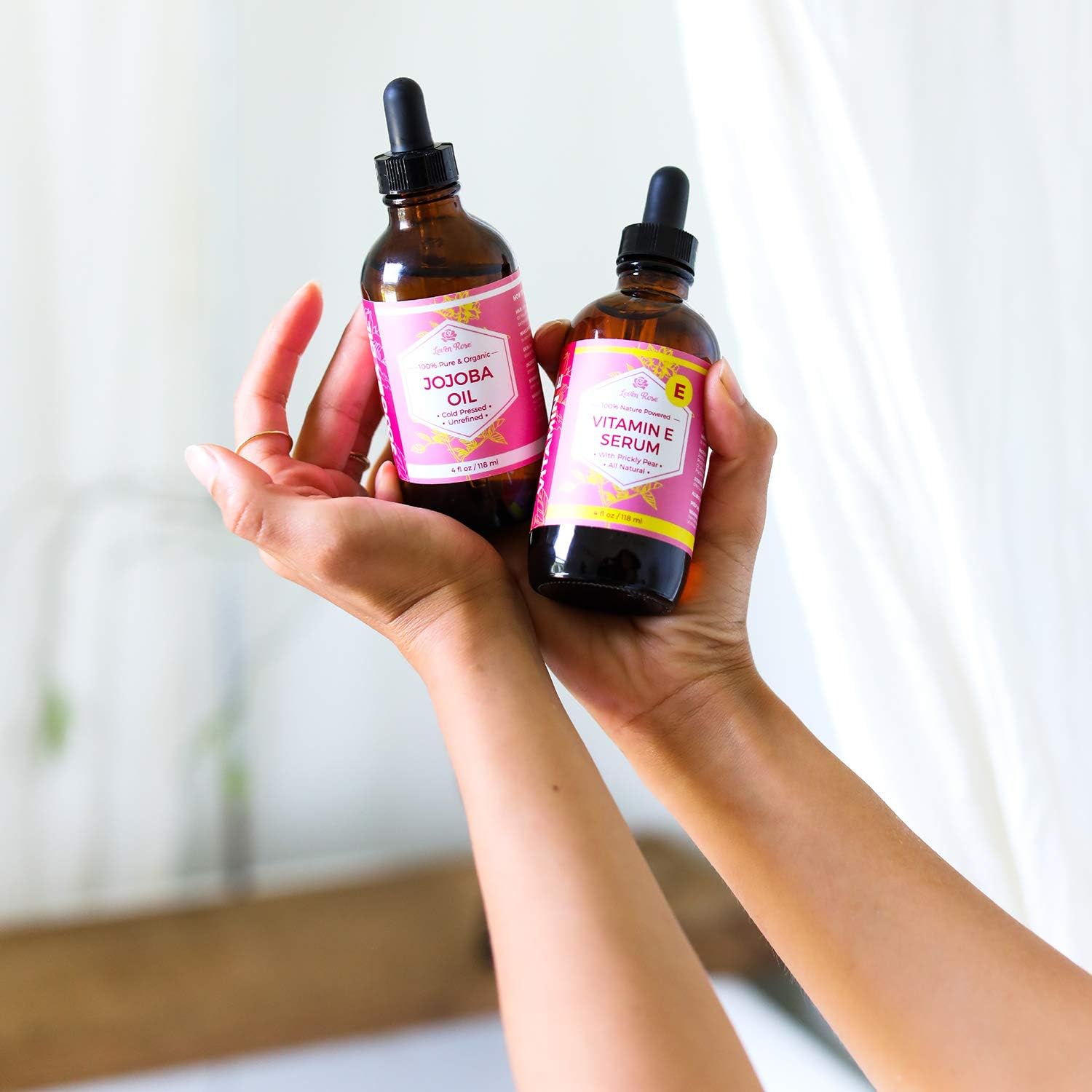 Jojoba Oil by Leven Rose, Pure Cold Pressed Natural Unrefined Moisturizer for Skin Hair Body and Nails 4 oz: Health & Personal Care