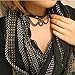 Flongo Womens Men's Fashion Punk Alloy Cool Gothic Heart-Shape Lock Link Leather Collar Choker Necklace