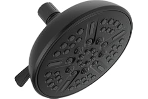 Delta Faucet 8-Spray Touch-Clean Matte Black Shower Head, Delta Shower Heads, Showerhead, Shower Head Black, 2.5 GPM Water Flow, Matte Black 75898BL