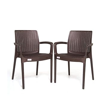 Varmora Designer Chair Set of 2 (Esquire - Brown)