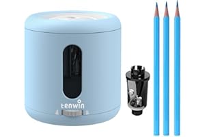 TIHOO tenwin Electric Pencil Sharpener,Battery Powered and Portable Pencil Sharpeners Kid, Blade to Fast Sharpen,Suitable for NO.2/Colored Pencils(6-8mm), School/Classroom/Office/Home