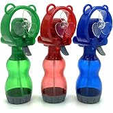 ATBOTP Water Misting Fan Portable Handheld Spray Fans Battery Operated for Outdoor Cooling- Set of 3 (Blue/Green/Red)