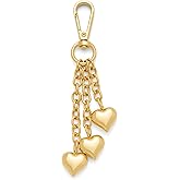 MURNA KARE Gold Heart Keychains Accessories for Women - Cute Gold Bag Charms for Handbags/Tote Bags/Purse, Gift for Her