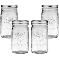 Ball Mason Jar-32 oz. Clear Glass Wide Mouth - Set of 4