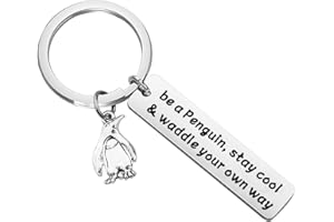 Gzrlyf Penguin Keychain Inspirational Penguin Gifts for Penguin Lovers Be a Penguin Stay Cool and Waddle Your Own Way