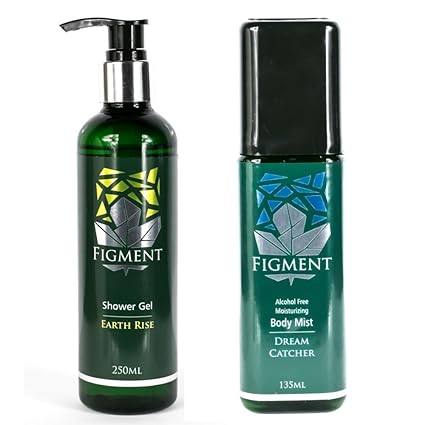 FIGMENT Premium Organic Combo of Earth Rise Shower Gel (250 ml) and Dream Catcher Body Mist (135 ml)
