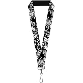 Buckle-Down DC Comics Lanyard, Batman The Dark Knight and Joker Smiling Close Up Black, Elastic