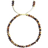 Jewever Gemstone Foot Anklet Bracelet for Women Beaded Stone Healing Energy Crystal Beach Foot Jewelry Adjustable(8.5-10 Inches)