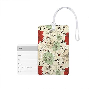flower luggage tag