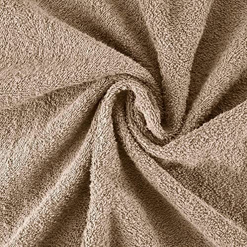 Sweet Needle Set of 6 Towels - 2 Bath Towels, 2 Hand Towels and 2 Washcloths Cotton Daily Use, Hotel Quality, Soft, Highly Absorbent, Quick Dry, Lightweight (Linen)