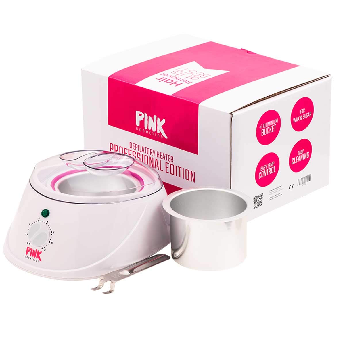 PINK Depilatory Heater Professional Edition 450 ml - Handy heating device for all depilatory waxes and sugar pastes - Ideal for mobile use
