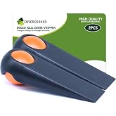 COVERCORNER Door Stoppers for Bottom of Door, 2 Pack 5", Black and Orange | Magic Ball Door Stops for Bottom of Door, Rubber Door Stopper Wedges, Door Wedges, Door Holders for All Types of Surfaces