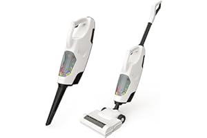 SMILESSKIDDO Kids Vacuum - Cordless Toy Vacuum with 2 Nozzles, Realistic Sounds & Ball Popping, Kids Cleaning Toy Housekeeping Set (White)