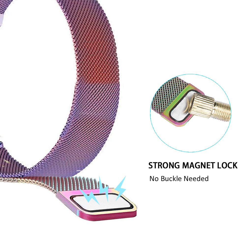 ChicGuide Fitbit Versa Armband, Milanese Fitbit Versa Ersatzarmband Edelstahl Fitbit Versa Armbänder (Bunt, Small)