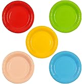 HiEnjoin 50PCS Rainbow Party Plates, Disposable Colorful Dessert Paper Plates Multicolor Birthday Party Supplies Dinnerware for Wedding Baby Shower Graduation Decoratio
