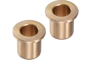 Kozelo 2pcs Bronze Flange Bearing Sleeve [15mm Bore x 21 OD x 25mm Flange Thickness] Self-Lubricating Bushings