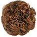 FESHFEN Messy Bun Hair Piece - Elastic Wavy Curly Hair Bun Scrunchies Extensions Synthetic Chignon Hairpieces for Women Girls, Light Auburn 1 PCS