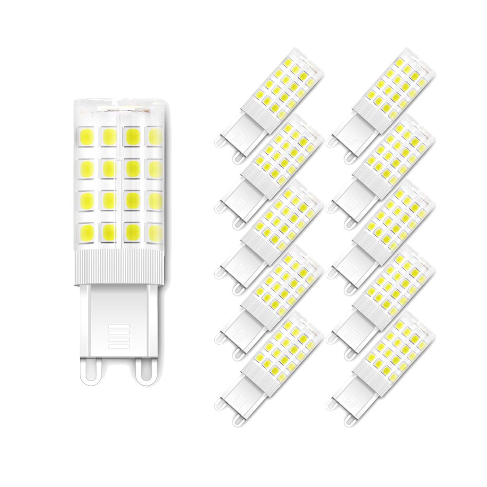 ENGEYA G9 4W LED Light Bulb,4W Energy Saving Bulbs,SMD 2835 LED Lamp,40 Watt Halogen Bulb Equivalent,400Lumens/360° Beam Angle/Non-Dimmable, Cool White 6000K,10-Pack