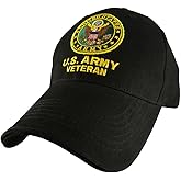 Rush Industries United States Army Veteran Hat Men Women, Military Gifts, Military Collectibles, Black, One Size