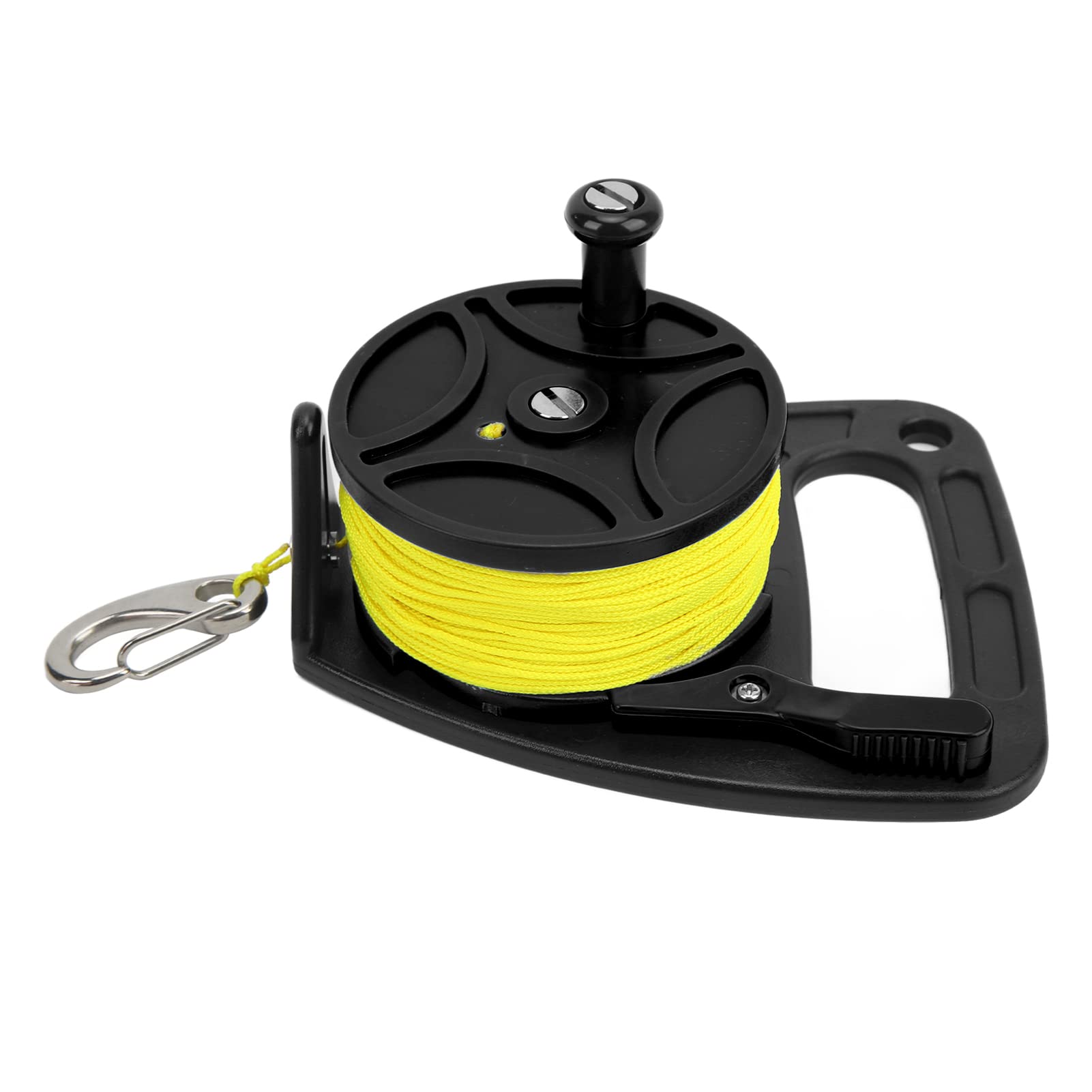 Folanda Dive Reel with Thumb Stopper, Scuba Diving Reel with 270ft High Visibility Yellow Line, Multi Purpose Dive Reel for Cave and Wreck Exploration/Recreational Diving/Spear Fishing, with Clip(#2)