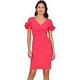 Adrianna Papell, Knit Crepe Short Dress, Ivory, 10