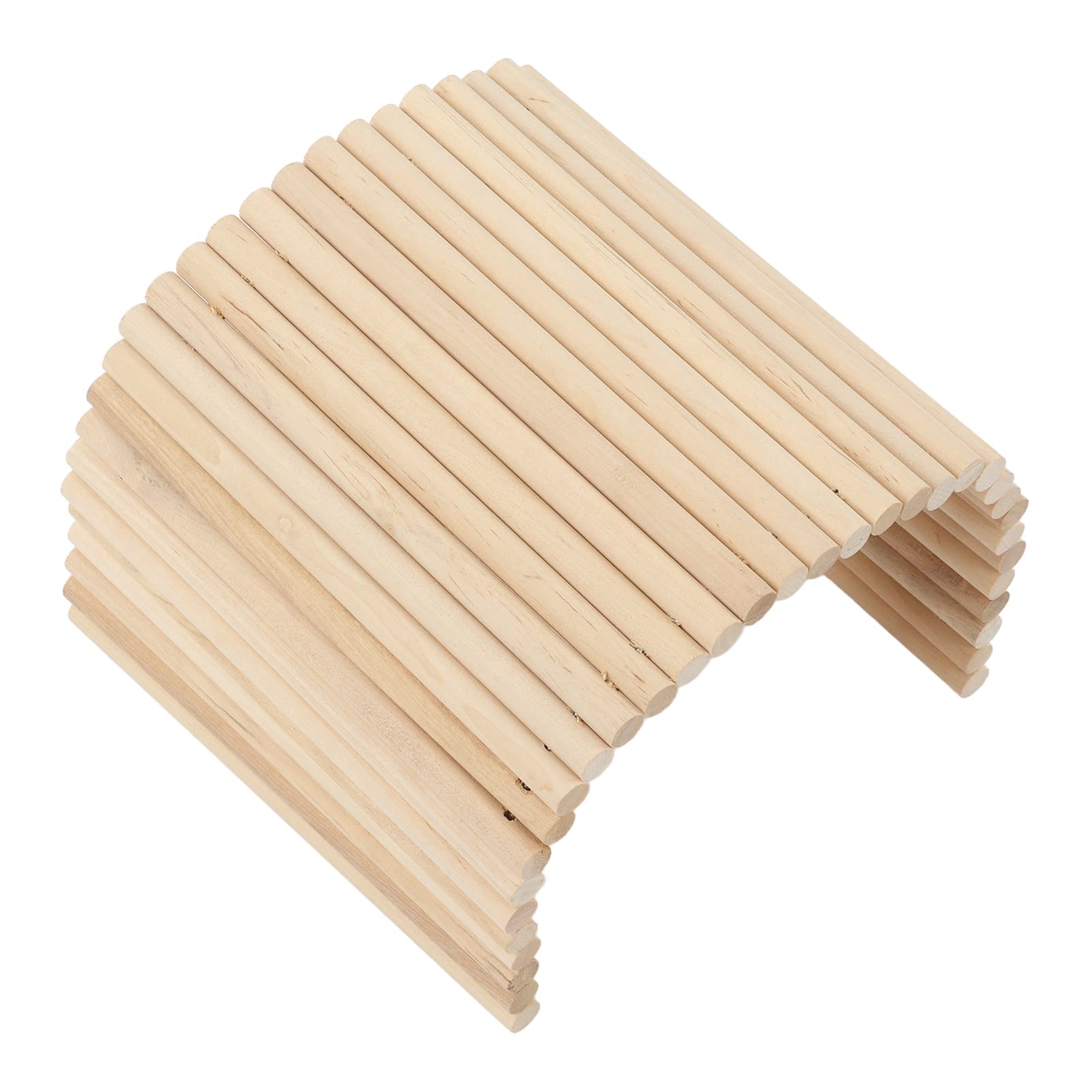 Wooden Hamster Bridge, Birch Rodents Chewing Climbing Tunnel Small Animal Bendy Bridge Ramp Hut Hideout for Guinea Pigs, Hedgehogs, Chinchillas and Other Rodents