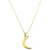 Bronze Moon Necklace – Handmade Celestial Jewelry, 14K Gold Filled Chain, Lunar Pendant Gift