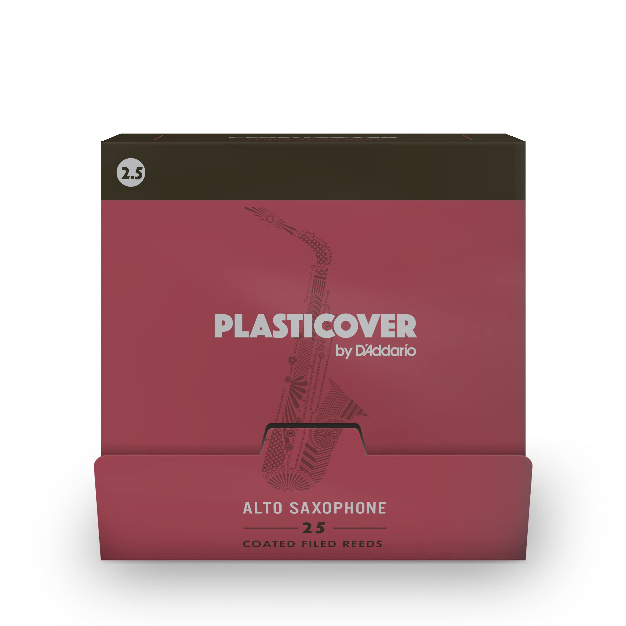 D’Addario Woodwinds - Plasticover Alto Sax Reeds - Alto Saxophone Reeds - Strength 2.5-25-pack