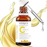 VITAYES Vitamin C Face Serum Anti Aging Serum with Hyaluronic Acid Skin Hydrating & Brightening for Dark Spots, Fine Lines and Wrinkles 1 Oz.