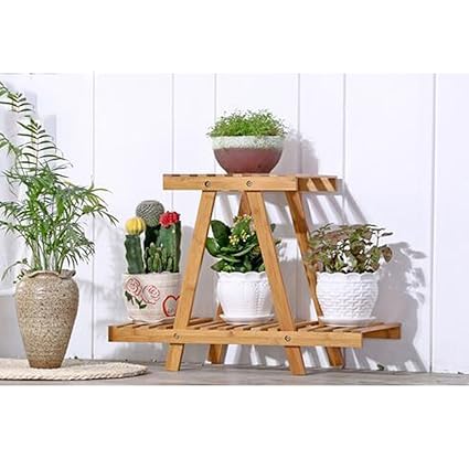 Amazon Com Flower Racks Floor Multi Storey Bamboo Bamboo Floor