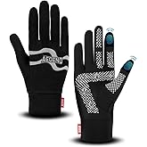Aegend Lightweight Winter Gloves for Men Women, Warm Running Gloves Touchscreen Thermal Glove Liners for Cold Weather Driving, Cycling & Hiking, Non-Slip, Elastic Cuff, Stretchy, Durable