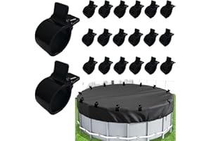 PirateAnt Pool Cover Clips for Above Ground Pool Cover，Powerful Black Wind Guard Clip for Fixing Tarp, 20pcs.
