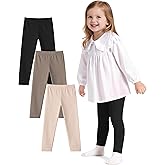 Witwot 3 Pack Baby Girls Leggings Toddler Kids Soft Cotton Pants Size 18M-5T
