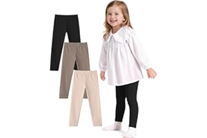Witwot 3 Pack Baby Girls Leggings Toddler Kids Soft Cotton Pants Size 18M-5T