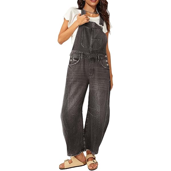 Amazon.com: loveimgs Women Y2k Baggy Barrel Jeans Overalls Wide