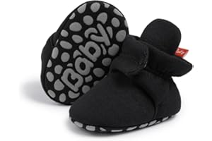 CENCIRILY Baby Unisex Booties Warm Fleece Winter Stay On Infant Slipper Socks Boys Girls Soft Non Slip Sole Newborn First Walkers Ankle Crib Shoes