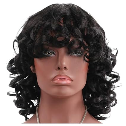 Inkach Afro Curly Hair Wigs For Black Women Short Kinky Full Wigs