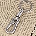 maycom Retro Style Simple Strong Carabiner Shape Keychain Key Chain Ring Keyring Keyfob Key Holder (Polished Silver)