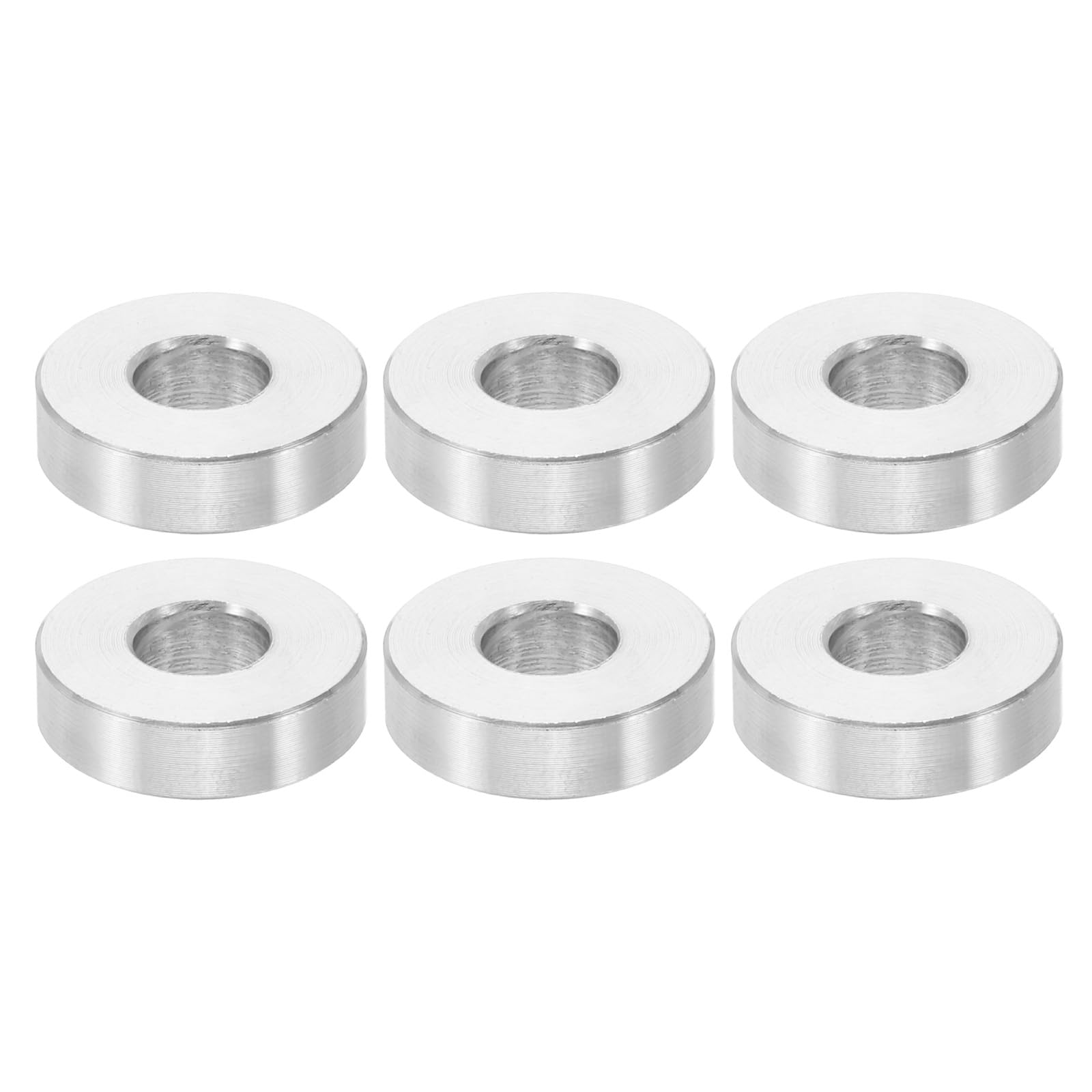 PATIKIL M6 Aluminum Spacers, 6 Pcs Metal Spacers Aluminum 6.2mm ID x 15mm OD x 4mm l Aluminum Spacer Screw Standoff Round for 1/4 or M6 Screw Bolts