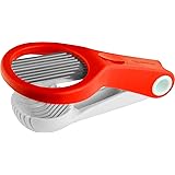 Casabella Hand Held Strawberry Slicer, Red and White