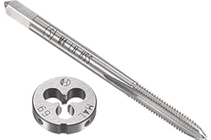 uxcell M4 x 0.7mm Metric Left Hand Tap and Die Set, Machine Thread Screw Tap with Round Threading Die, Tap & Die Kit for Nut 
