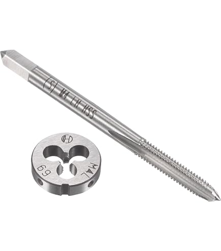 Burkit M4 X 0.7 Tap And Die Set – Right Hand Thread, High-Speed Steel Tap & Alloy Die For Metalworking (Copper, Brass, Aluminum, Steel)